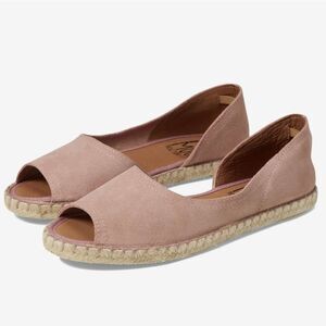 Miz Mooz Cruz Suede Peep Toe Espadrille Flats